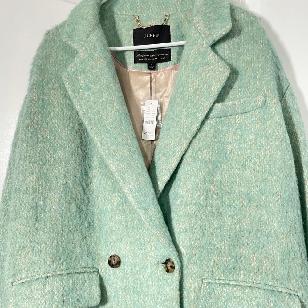 J Crew Relaxed Top Coat in Italian Brushed Wool in Wintermint size M - Picture 6 of 14